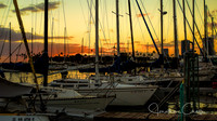 Sunset over sailboats -