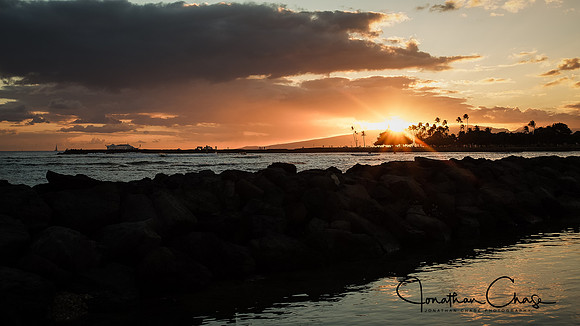 Sunset over the breakwater-
