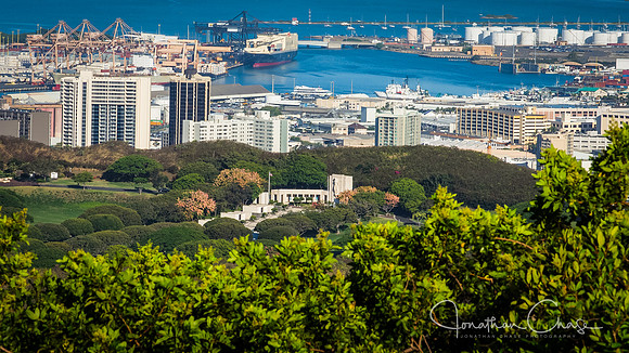National Memorial Cemetery of the Pacific from the Tantalus Lookout - 2-