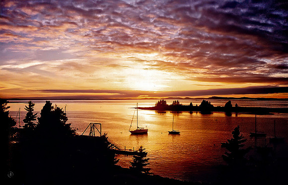 Sunset - Isle au Haut, Maine with September Morn