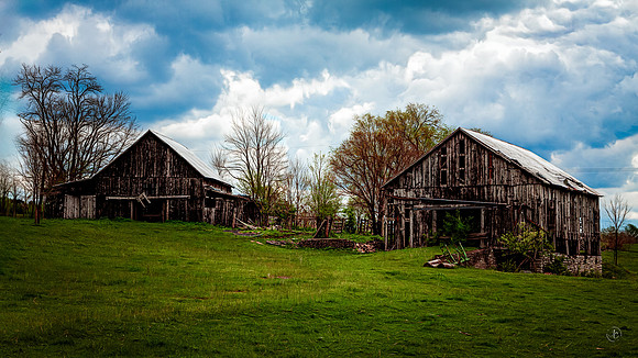 Two Old Barns