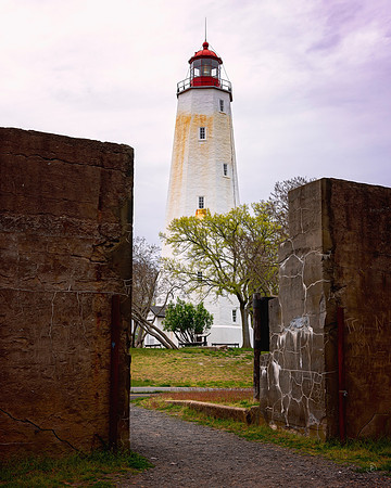 Sandy Hook Light House from the Mortar Battery Entrance