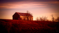 Sunset over a Kentucky Tobacco Barn -