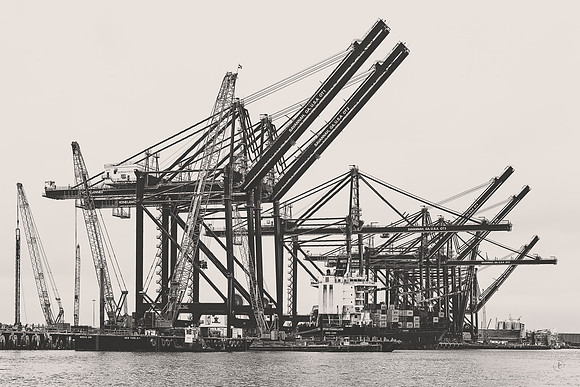 Container Unloading - 2 - BW